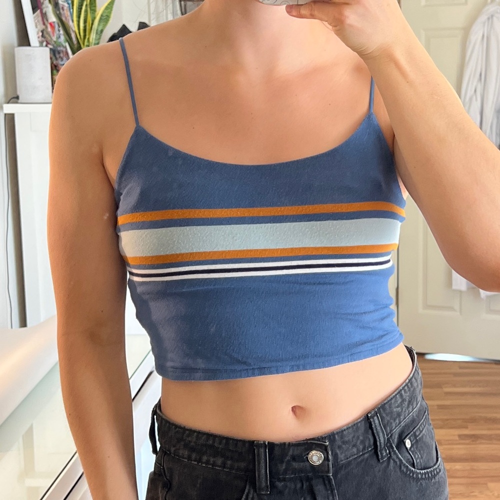 PacSun Striped Crop Tank Top